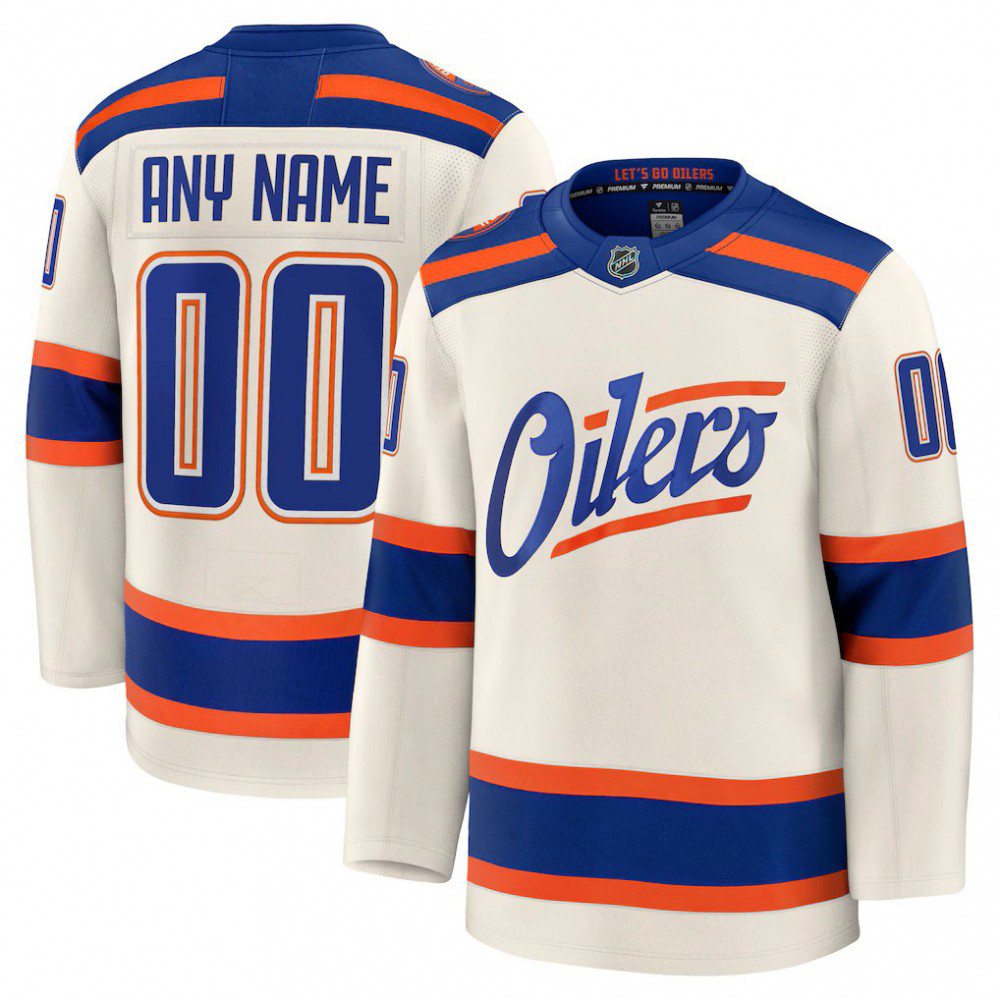Edmonton Oilers Alternate Cream Premium Custom Jersey-Pro Kit Vault | Brand New 26/27 Sports Jerseys